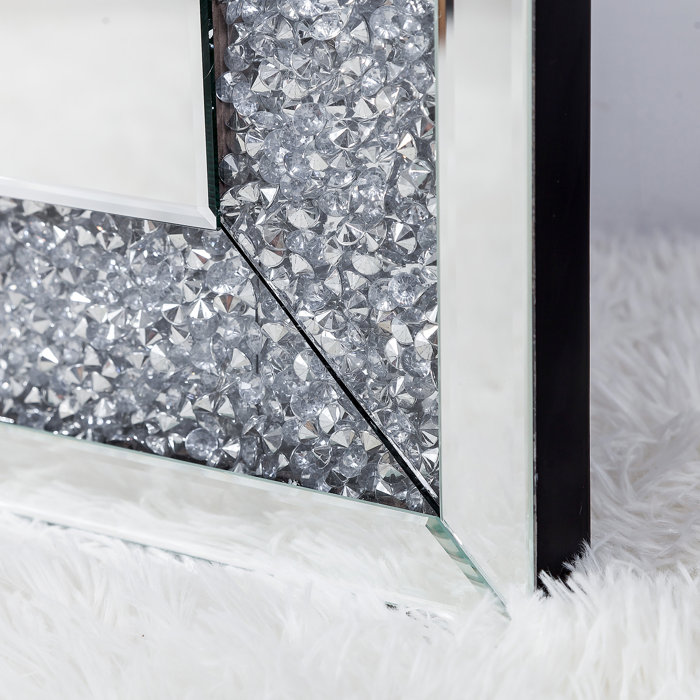 Everly Quinn Casmer Diamond Floor Mirror 22" Wide with Stand & Reviews